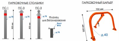 Парковочный барьер чертеж