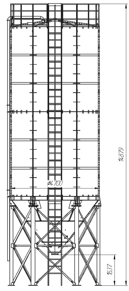 Диаметр силоса. Силос чертеж. Чертеж металлического силоса. Размеры силосов. Устройство силоса для цемента.